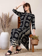Ethnic Motifs Printed Afghani Pant Co-Ords, Black - Hiral Fashion - Distacart