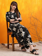 Floral Printed Co-Ords, Black - Hiral Fashion - Distacart