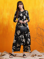 Floral Printed Co-Ords, Black - Hiral Fashion - Distacart