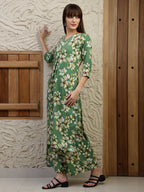 Floral Printed Co-Ords, Green - Hiral Fashion
