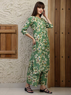 Floral Printed Co-Ords, Green - Hiral Fashion