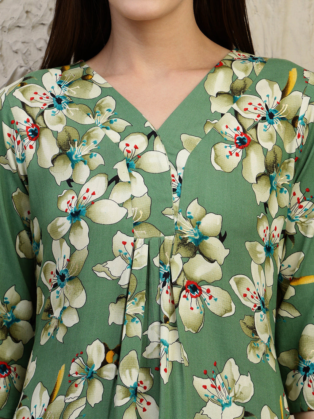 Floral Printed Co-Ords, Green - Hiral Fashion