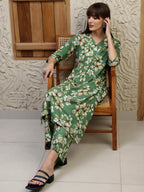 Floral Printed Co-Ords, Green - Hiral Fashion
