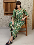 Floral Printed Co-Ords, Green - Hiral Fashion