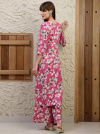 Floral Printed Co-Ords, Pink - Hiral Fashion - Distacart