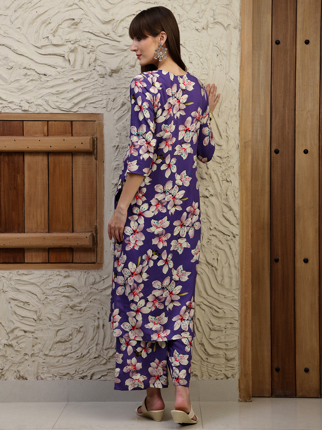 Floral Printed Co-Ords, Purple - Hiral Fashion - Distacart