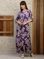 Floral Printed Co-Ords, Purple - Hiral Fashion - Distacart
