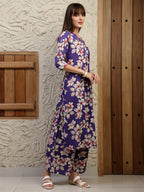 Floral Printed Co-Ords, Purple - Hiral Fashion - Distacart