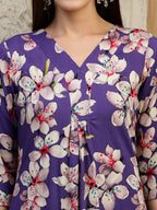 Floral Printed Co-Ords, Purple - Hiral Fashion - Distacart
