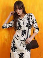 Floral Printed Co-Ords, White - Hiral Fashion