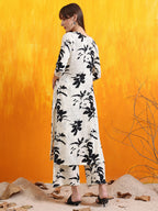 Floral Printed Co-Ords, White - Hiral Fashion