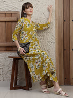 Floral Printed Co-Ords, Mustard - Hiral Fashion - Distacart