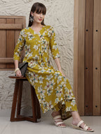 Floral Printed Co-Ords, Mustard - Hiral Fashion - Distacart