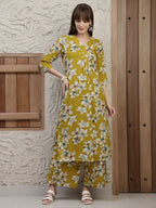 Floral Printed Co-Ords, Mustard - Hiral Fashion - Distacart