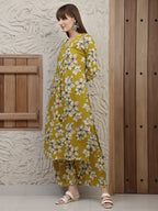 Floral Printed Co-Ords, Mustard - Hiral Fashion - Distacart