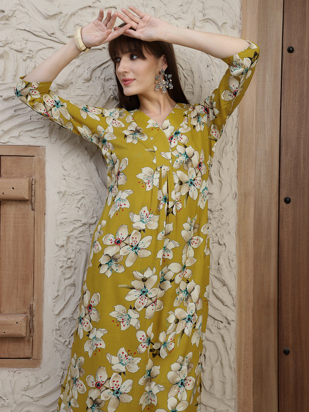 Floral Printed Co-Ords, Mustard - Hiral Fashion - Distacart