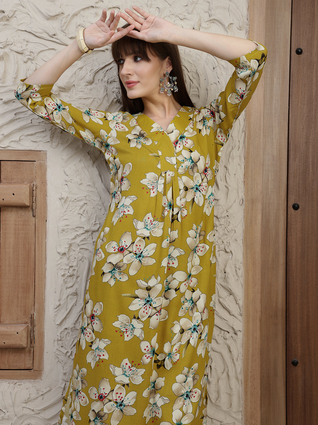 Floral Printed Co-Ords, Mustard - Hiral Fashion - Distacart