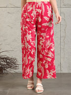Botanical Printed Kurta With Palazzo Co-Ords Set, Pink - Hiral Fashion - Distacart