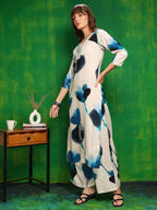 Lace Detailing Designer Neck Kurta With Palazzo Pants, White - Hiral Fashion - Distacart