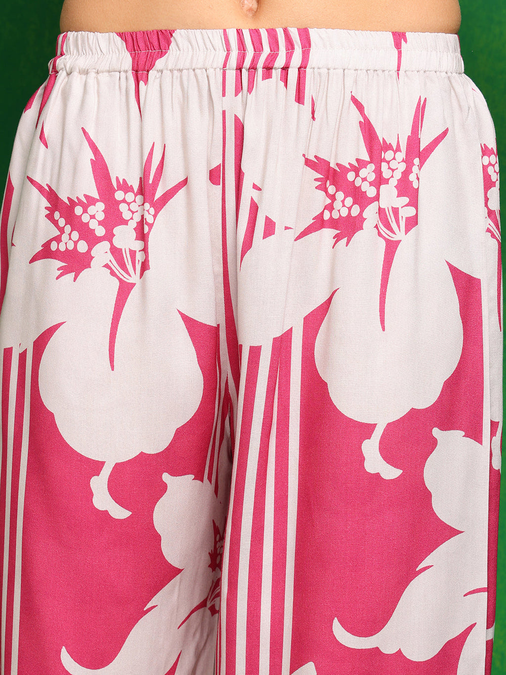 Embroidered & Floral Printed Kurta With Palazzo Pant, Pink - Hiral Fashion - Distacart