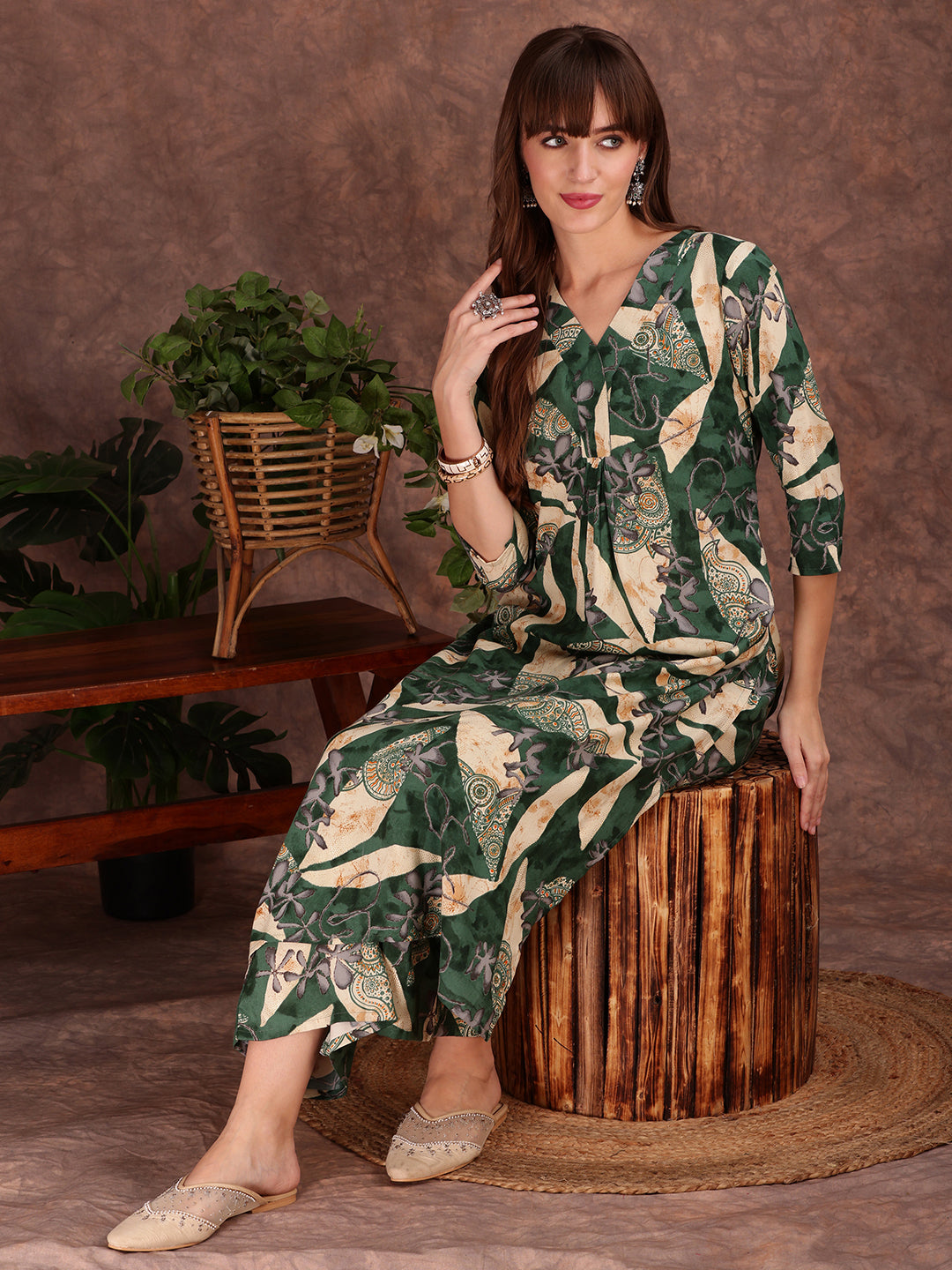 Versatile Printed Co-Ords, Green - Hiral Fashion - Distacart