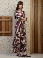Versatile Printed Co-Ords, Purple - Hiral Fashion - Distacart