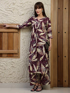 Versatile Printed Co-Ords, Purple - Hiral Fashion - Distacart
