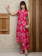 Botanical Printed Co Ords Set, Pink - Hiral Fashion - Distacart