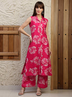 Botanical Printed Co Ords Set, Pink - Hiral Fashion - Distacart