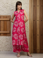 Botanical Printed Co Ords Set, Pink - Hiral Fashion - Distacart