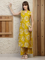 Botanical Printed Co Ords Set, Mustard - Hiral Fashion - Distacart