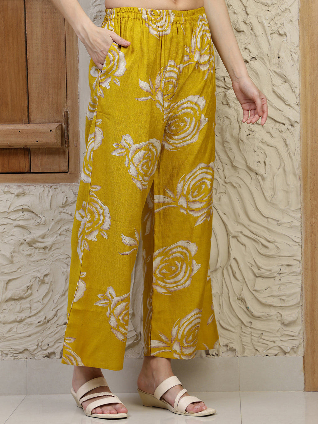 Botanical Printed Co Ords Set, Mustard - Hiral Fashion - Distacart