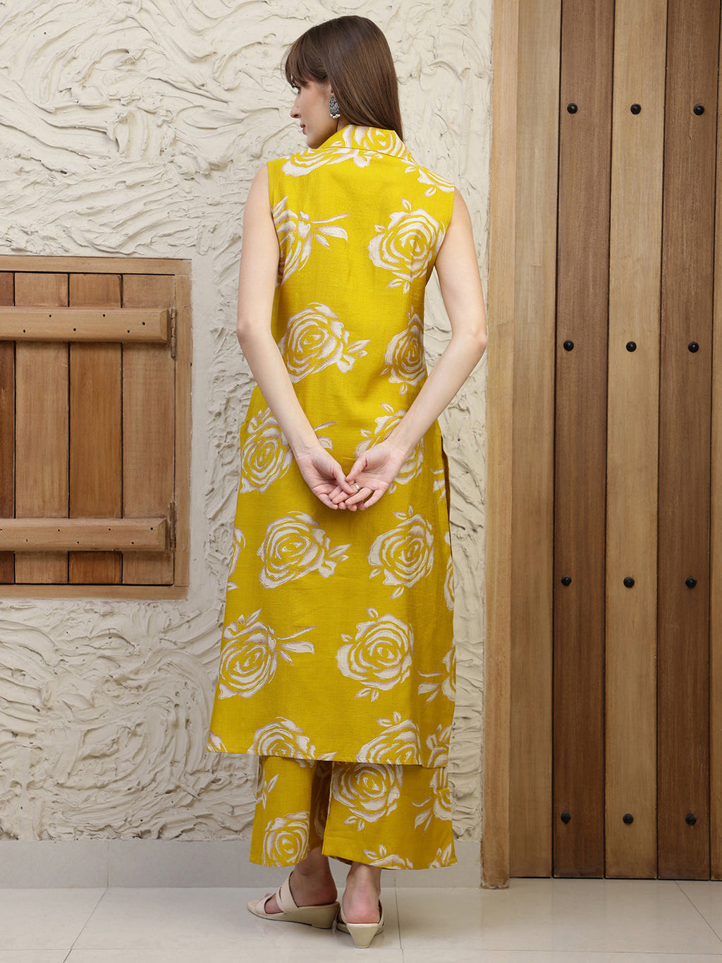 Botanical Printed Co Ords Set, Mustard - Hiral Fashion - Distacart
