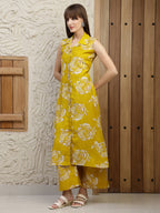Botanical Printed Co Ords Set, Mustard - Hiral Fashion - Distacart