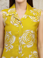 Botanical Printed Co Ords Set, Mustard - Hiral Fashion - Distacart