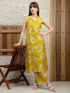 Botanical Printed Co Ords Set, Mustard - Hiral Fashion - Distacart