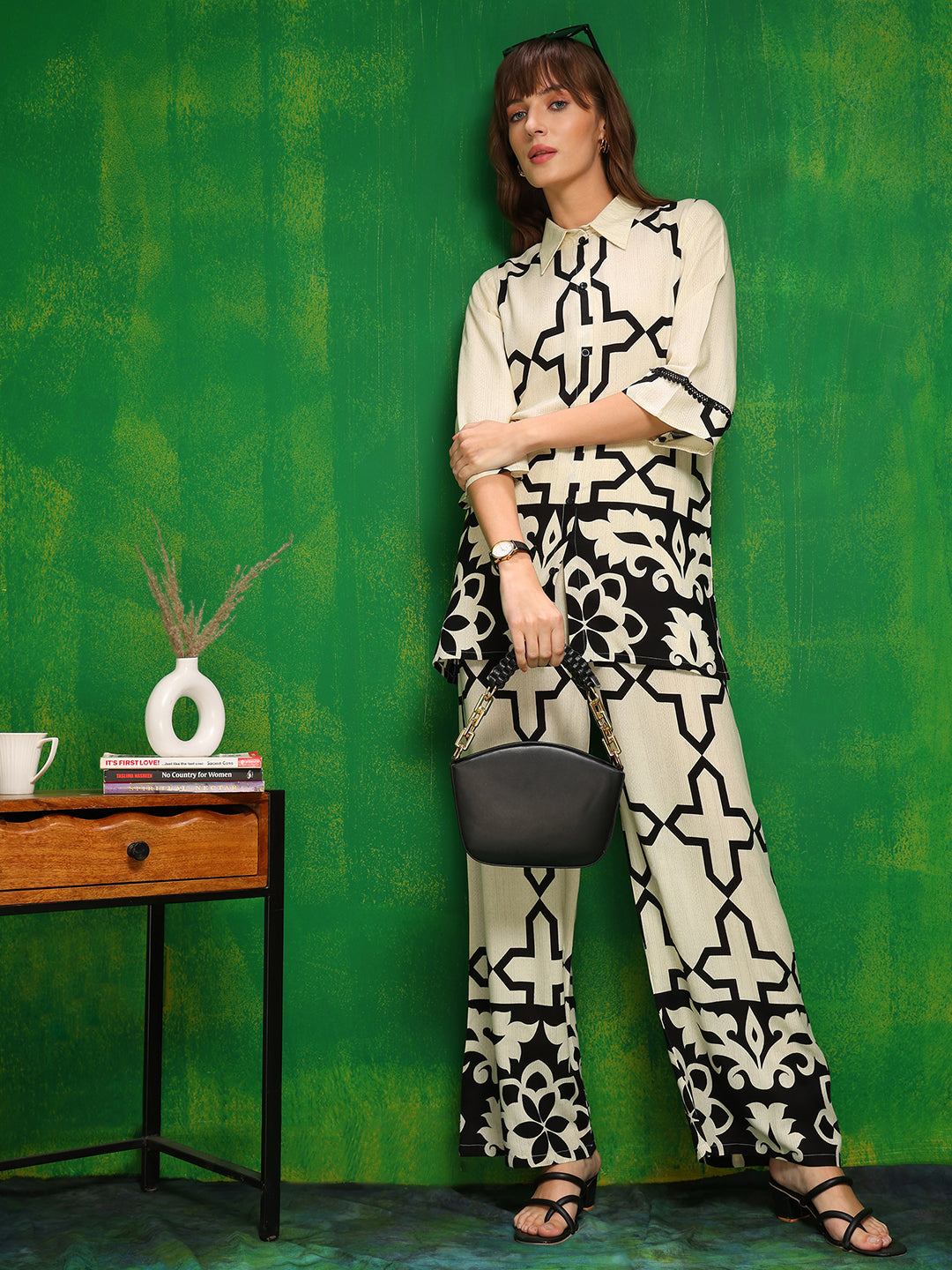 Versatile Printed Co-Ords, Cream - Hiral Fashion - Distacart