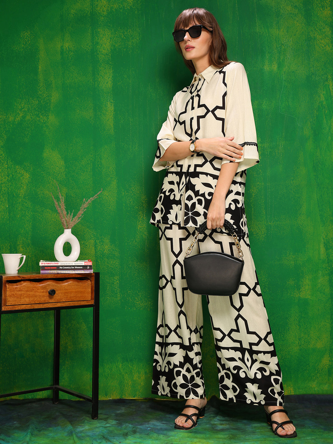 Versatile Printed Co-Ords, Cream - Hiral Fashion - Distacart