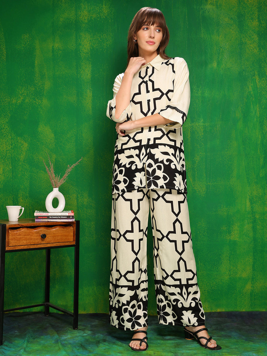 Versatile Printed Co-Ords, Cream - Hiral Fashion - Distacart