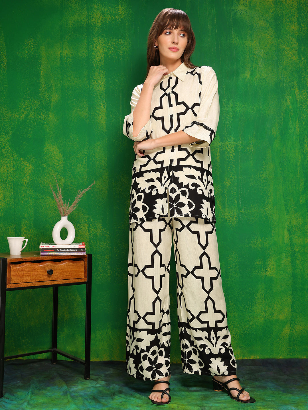 Versatile Printed Co-Ords, Cream - Hiral Fashion - Distacart