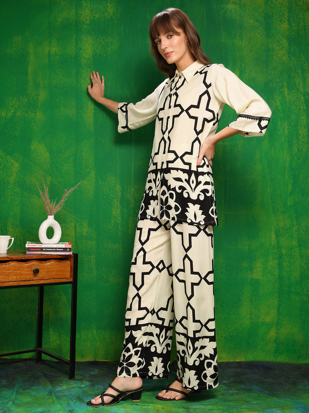 Versatile Printed Co-Ords, Cream - Hiral Fashion - Distacart