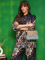 Versatile Printed Co-Ords, Navy Blue - Hiral Fashion - Distacart