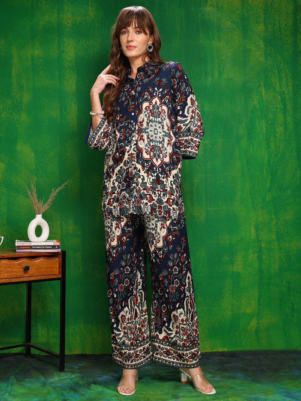 Versatile Printed Co-Ords, Navy Blue - Hiral Fashion - Distacart