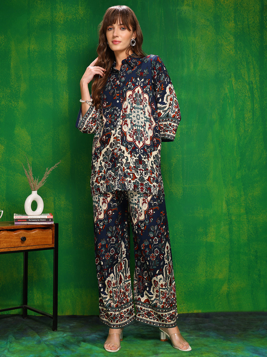Versatile Printed Co-Ords, Navy Blue - Hiral Fashion - Distacart