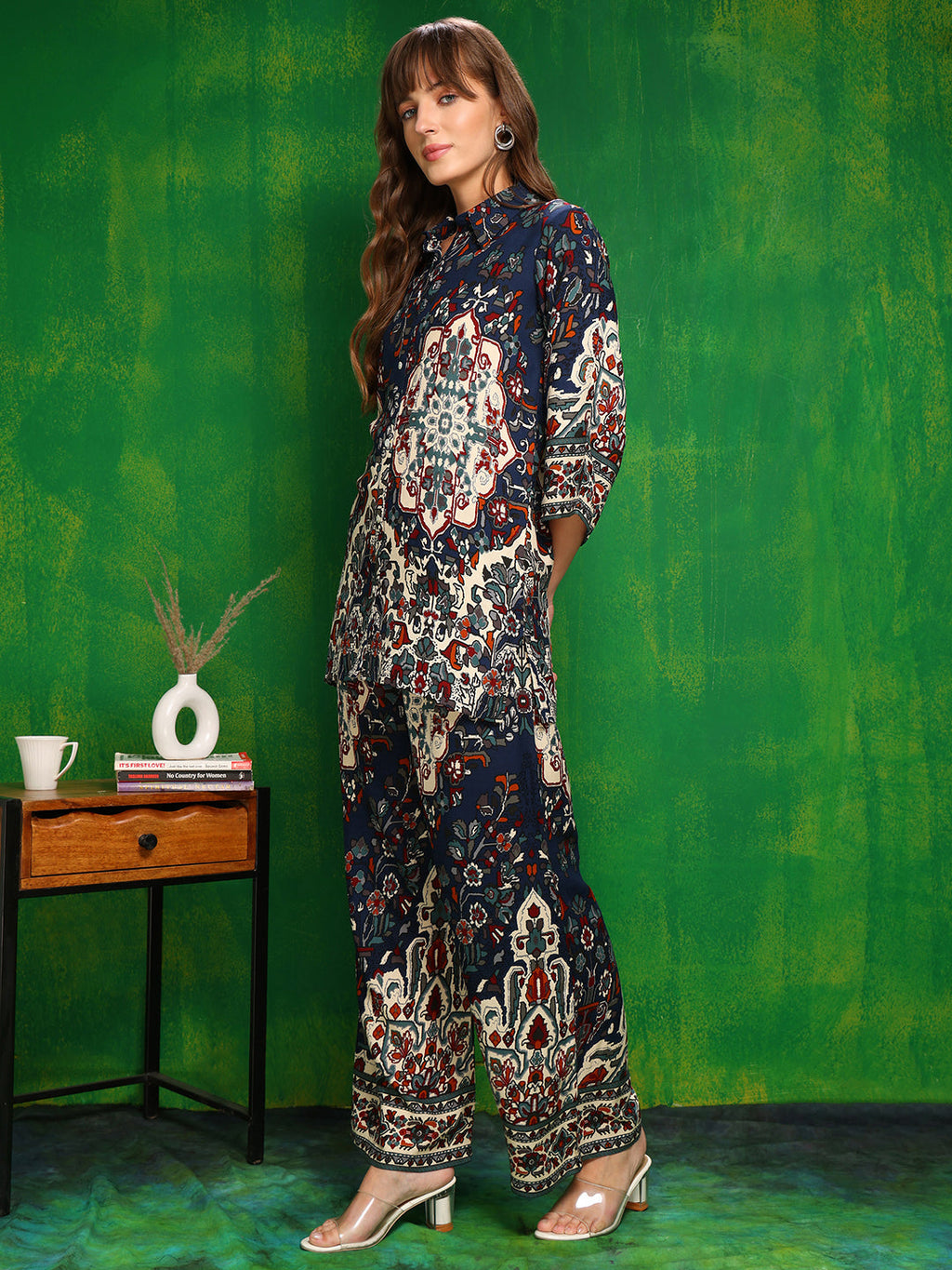 Versatile Printed Co-Ords, Navy Blue - Hiral Fashion - Distacart