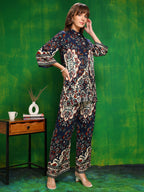Versatile Printed Co-Ords, Navy Blue - Hiral Fashion - Distacart