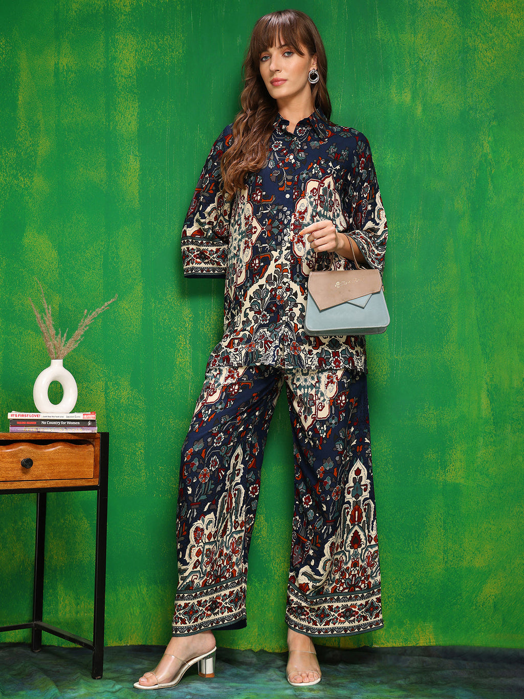 Versatile Printed Co-Ords, Navy Blue - Hiral Fashion - Distacart