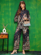 Versatile Printed Co-Ords, Navy Blue - Hiral Fashion - Distacart