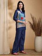 Colour Blocked Co-Ords, Blue - Hiral Fashion - Distacart
