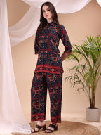 Printed Versatile Co-Ords, Navy Blue - Hiral Fashion - Distacart